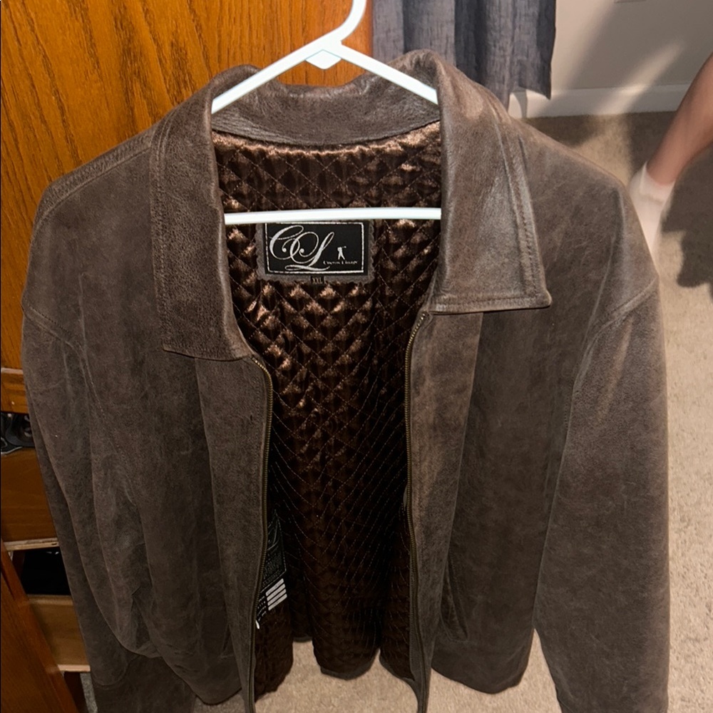 Brown Suede Jacket with Quilted Lining